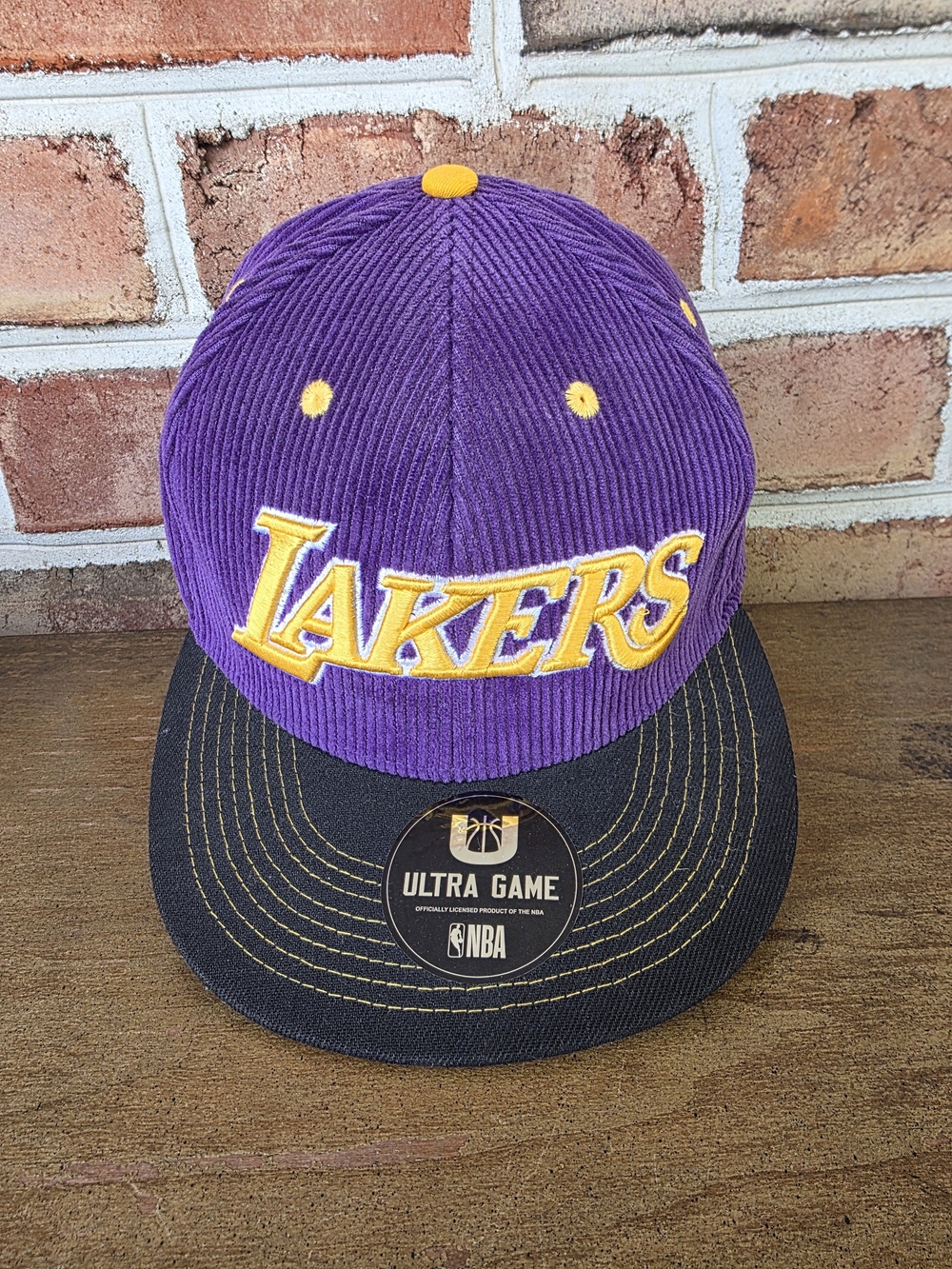 Los Angeles Lakers Purple and Black Corduroy Snapback Hat - Ultra Game
